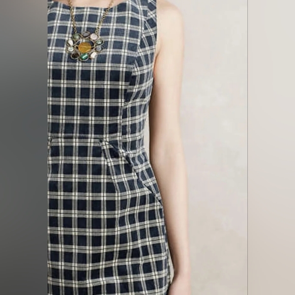 Anthropologie Sunday in Brooklyn Grey Black Corduroy Sleeveless Shesth dress Sz6 - Picture 4 of 15